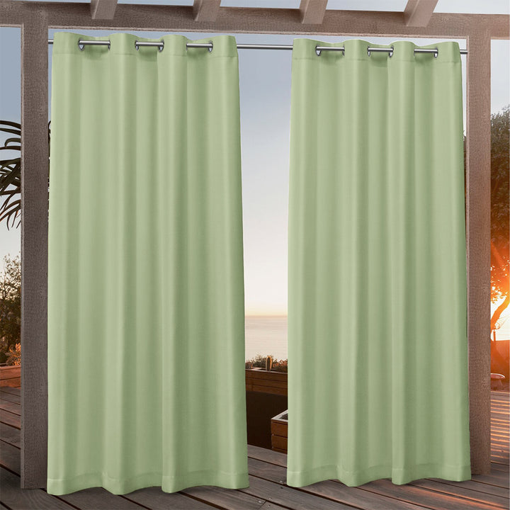 Suchoutdoor Outdoor Waterproof Curtains, Grommet Top Silver, for Porch/Pavilion/Patio, 1 Panel