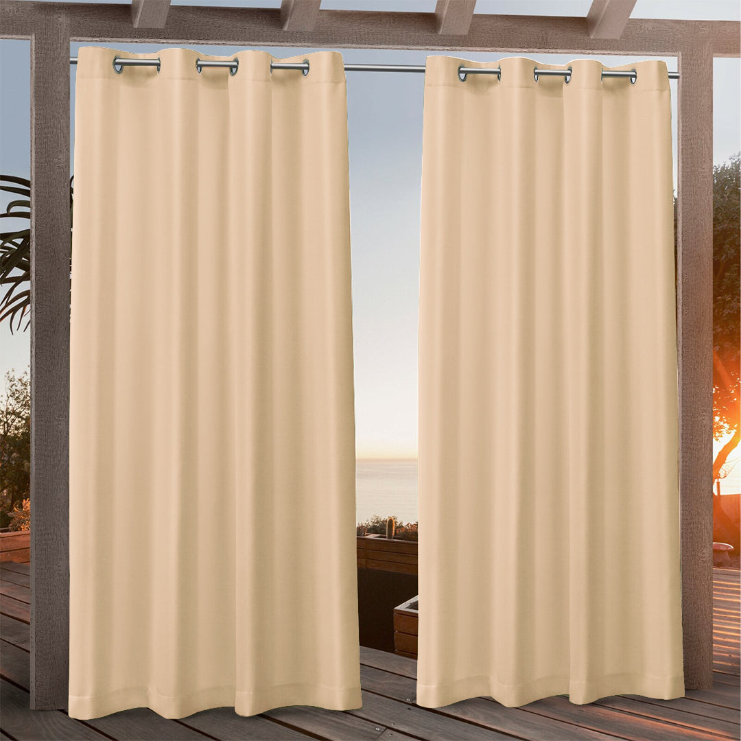 Suchoutdoor Outdoor Waterproof Curtains, Grommet Top Silver, for Porch/Pavilion/Patio, 1 Panel