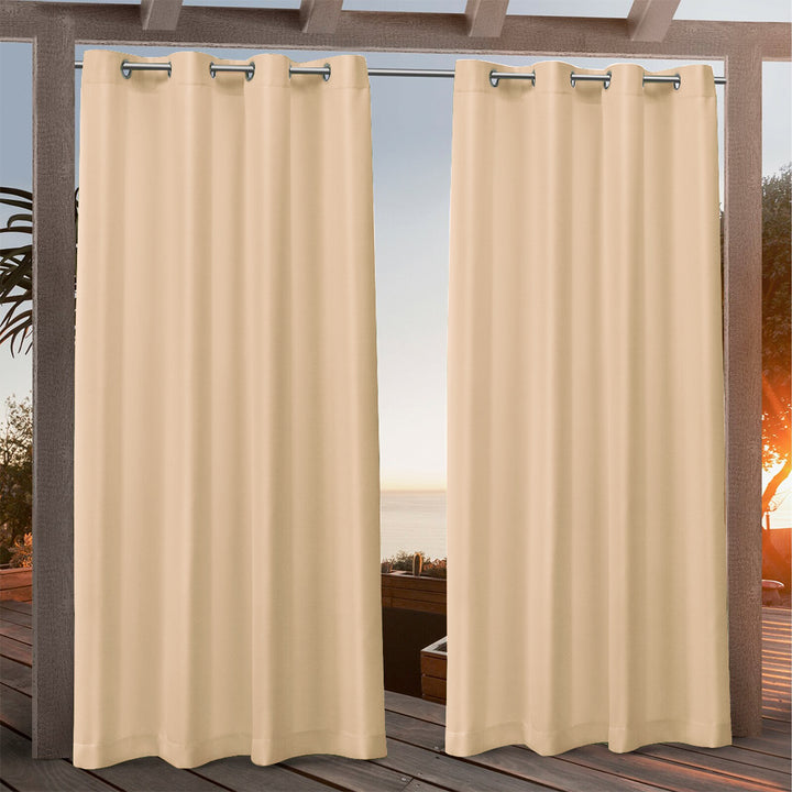 Suchoutdoor Outdoor Waterproof Curtains, Grommet Top Silver, for Porch/Pavilion/Patio, 1 Panel