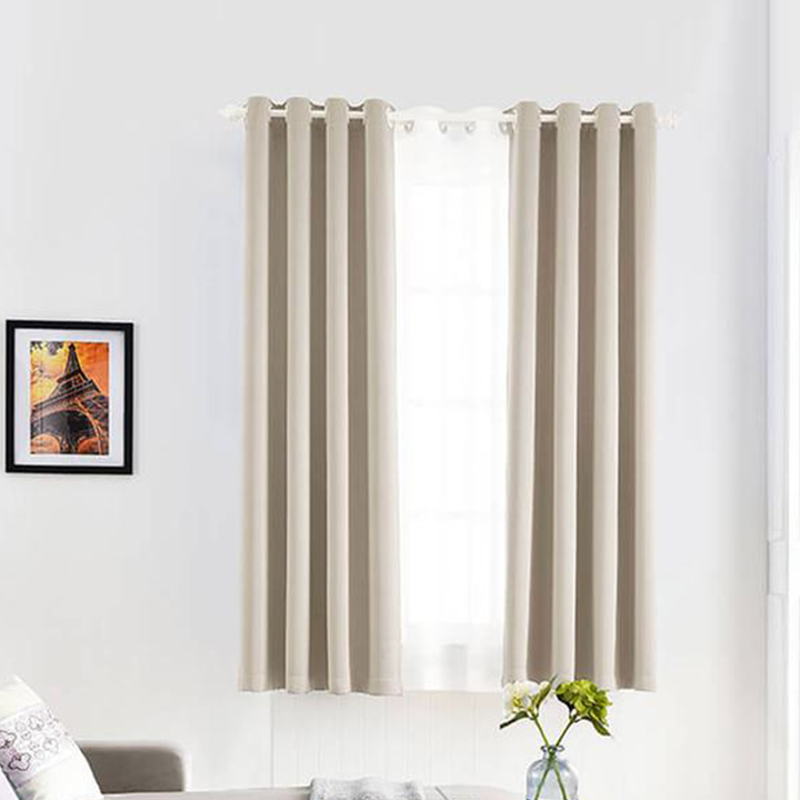 Suchoutdoor Flame Retardant Curtains, Grommet Top Silver, for Schools/Hospitals/Houses, 1 Panel