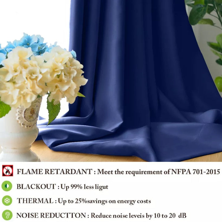 Suchoutdoor Flame Retardant Curtains, Grommet Top Silver, for Schools/Hospitals/Houses, 1 Panel