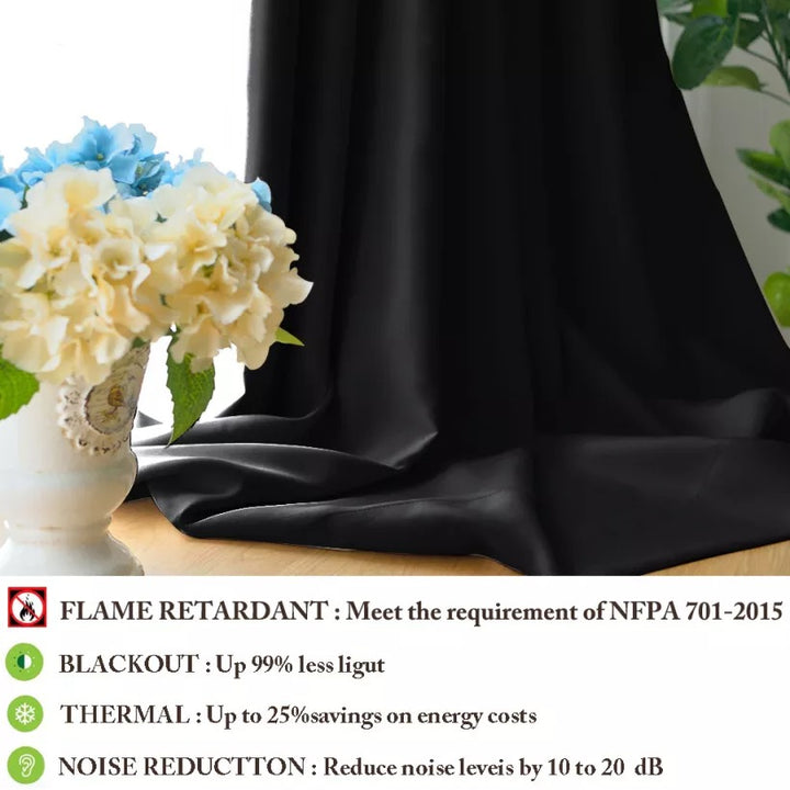 Suchoutdoor Flame Retardant Curtains, Grommet Top Silver, for Schools/Hospitals/Houses, 1 Panel