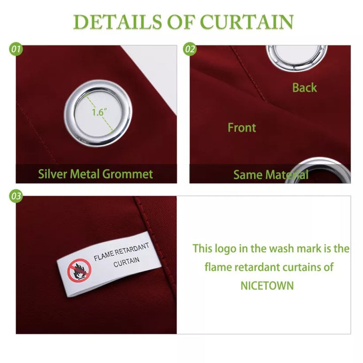 Suchoutdoor Flame Retardant Curtains, Grommet Top Silver, for Schools/Hospitals/Houses, 1 Panel