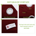 Suchoutdoor Flame Retardant Curtains, Grommet Top Silver, for Schools/Hospitals/Houses, 1 Panel