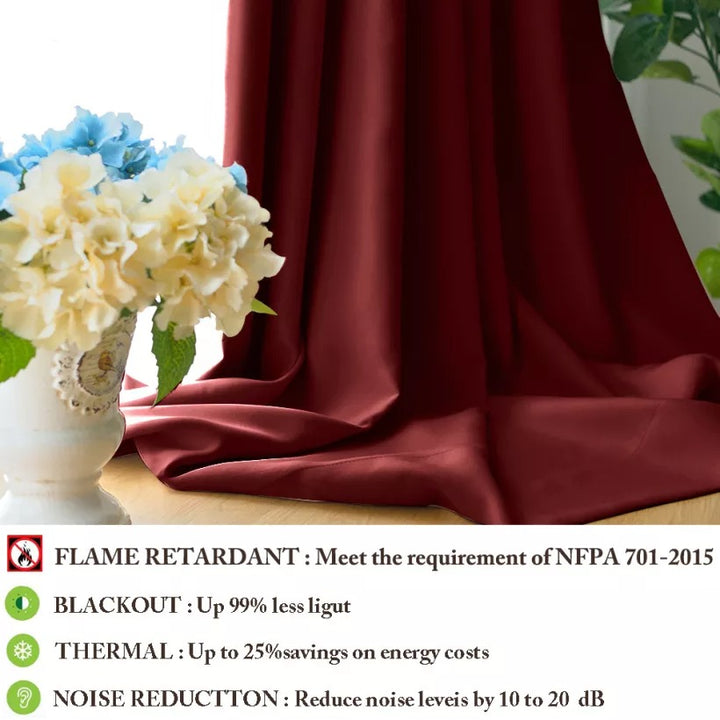 Suchoutdoor Flame Retardant Curtains, Grommet Top Silver, for Schools/Hospitals/Houses, 1 Panel