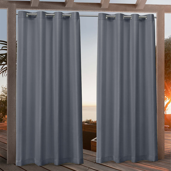 Suchoutdoor Outdoor Waterproof Curtains, Grommet Top Silver, for Porch/Pavilion/Patio, 1 Panel