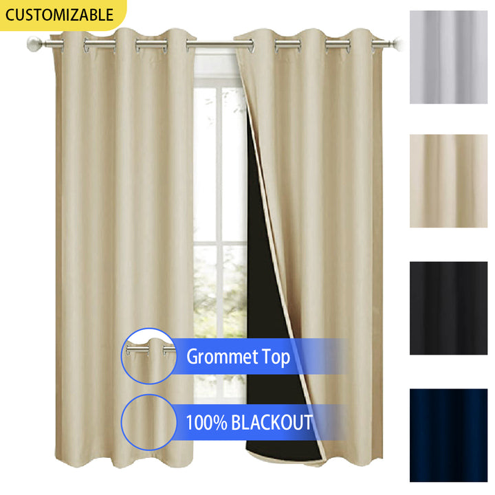 100% Blackout Sound Insulation Room Window &amp; Patio Curtain Panels, 1 Pcs