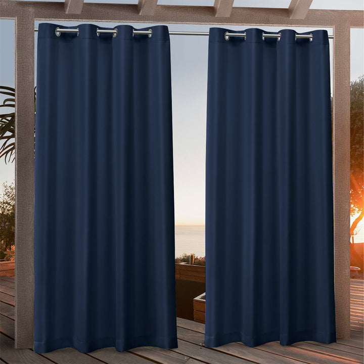 Suchoutdoor Outdoor Waterproof Curtains, Grommet Top Silver, for Porch/Pavilion/Patio, 1 Panel