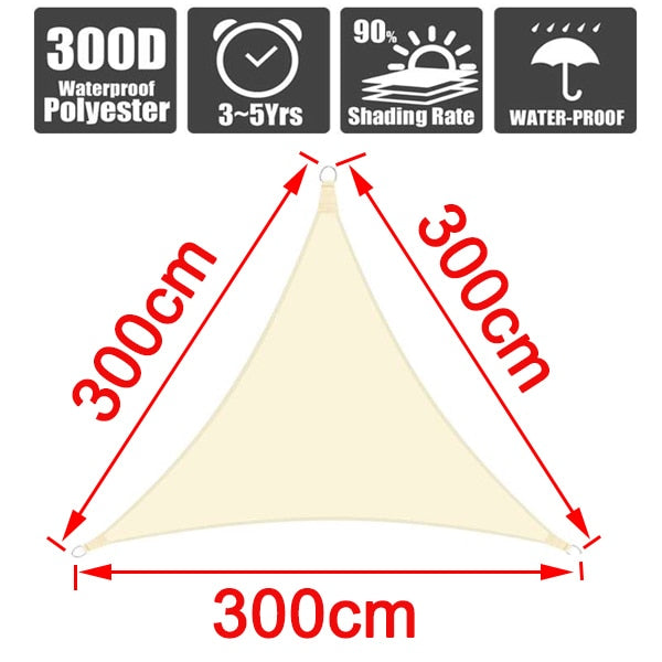 Outdoor Waterproof Anti-UV Shade Sail, Sunscreen Rain Cover, Garden Awning