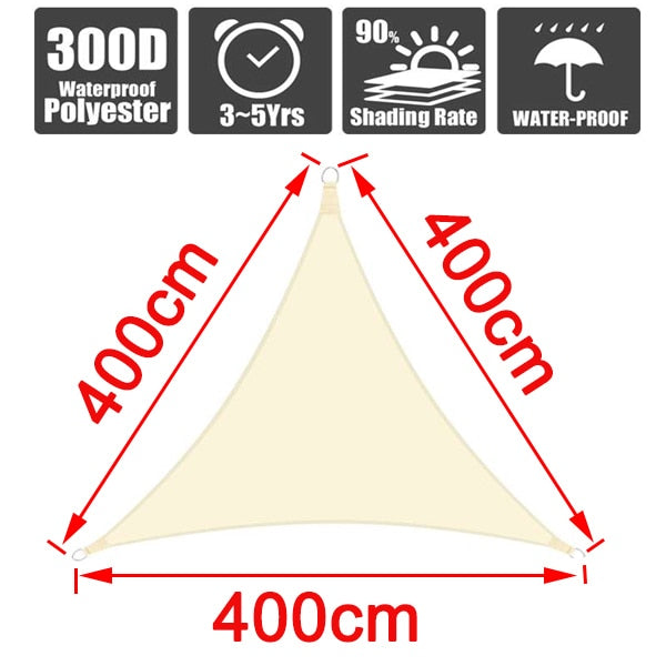 Outdoor Waterproof Anti-UV Shade Sail, Sunscreen Rain Cover, Garden Awning