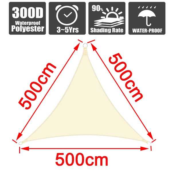 Outdoor Waterproof Anti-UV Shade Sail, Sunscreen Rain Cover, Garden Awning
