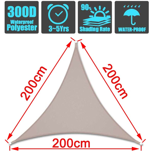 Outdoor Waterproof Anti-UV Shade Sail, Sunscreen Rain Cover, Garden Awning