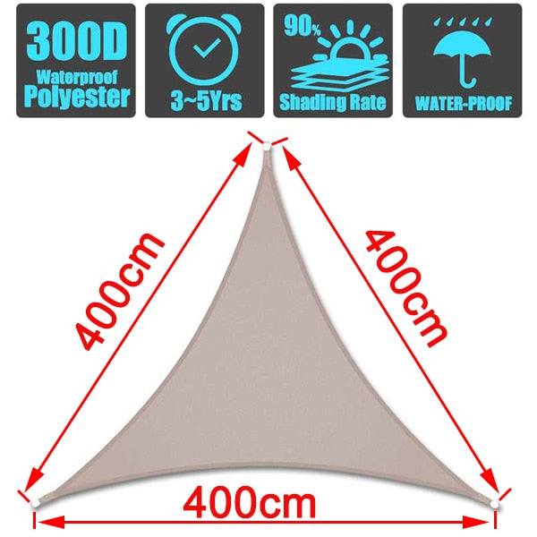 Outdoor Waterproof Anti-UV Shade Sail, Sunscreen Rain Cover, Garden Awning