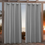 Suchoutdoor Outdoor Waterproof Curtains, Grommet Top Silver, for Porch/Pavilion/Patio, 1 Panel