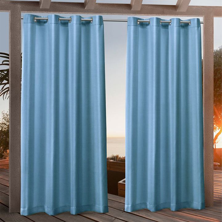 Suchoutdoor Outdoor Waterproof Curtains, Grommet Top Silver, for Porch/Pavilion/Patio, 1 Panel